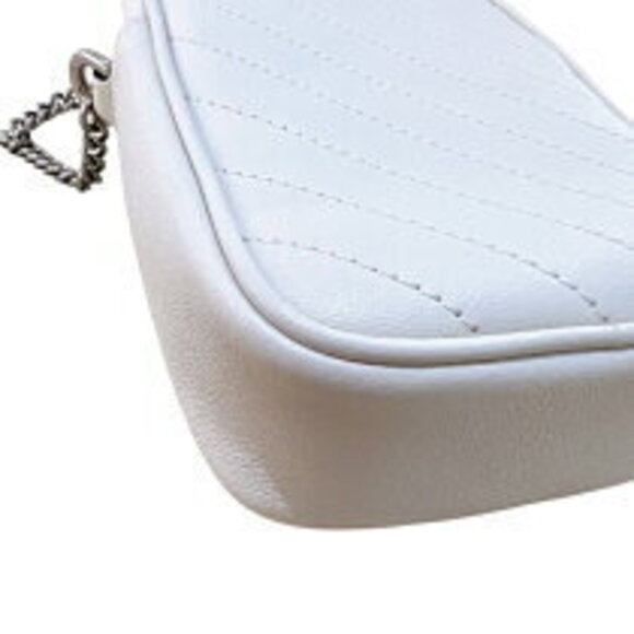 Gucci Blondie Chain Shoulder Bag Ivory White Silver Leather - Picture 10 of 11